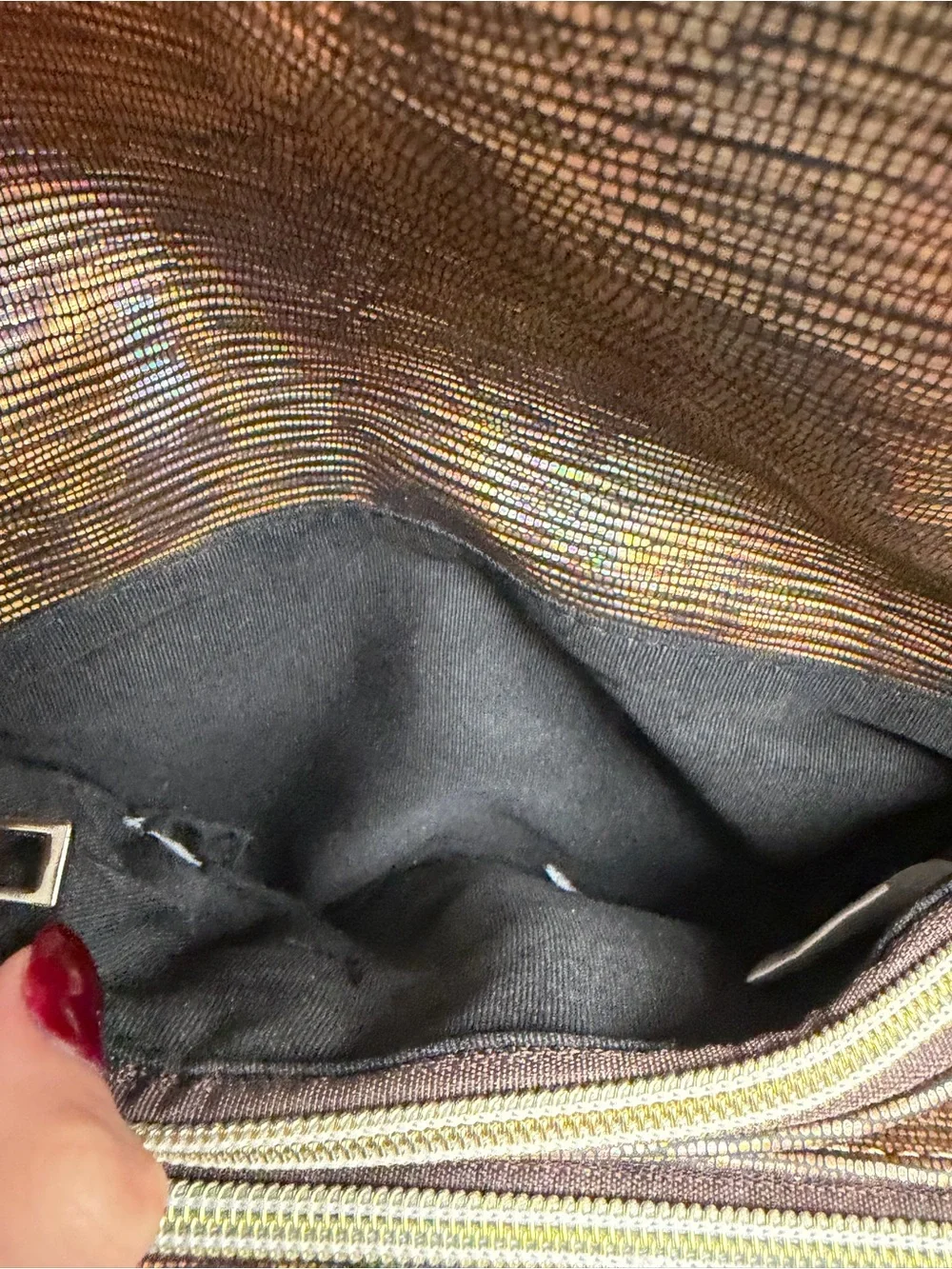 Francesca’s Iridescent Holographic Clutch Bag N/A
